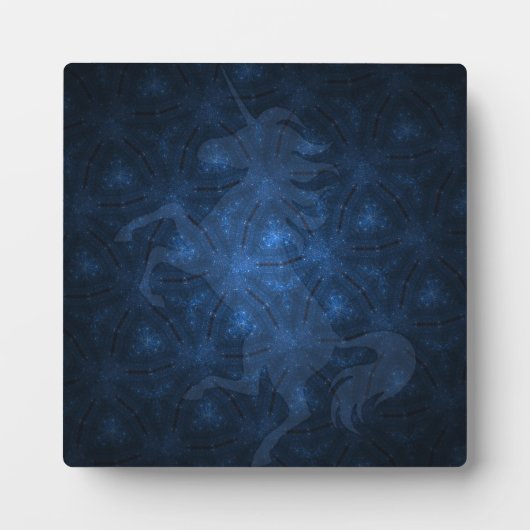 Plaque Photo Motif étincelant avec licorne (Devant)