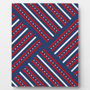 Plaque Photo motif étoiles rouge blanc bleu patriotique