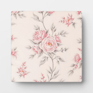 Plaque Photo Motif floral de roses roses vintage
