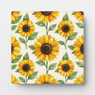 Plaque Photo Motif floral de tournesol jaune vif sans couture