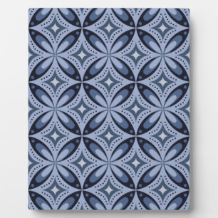Plaque Photo Motif géométrique bleu de style rétro