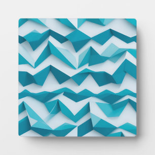 Plaque Photo Motif géométrique Chevron 3D sarcelle