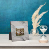 Plaque Photo Motif moderne en marbre blanc gris noir (Insitu)