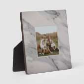 Plaque Photo Motif moderne en marbre blanc gris noir (Recto)