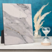 Plaque Photo Motif moderne en marbre noir gris rose (Côté)