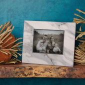 Plaque Photo Motif moderne en marbre noir gris rose (Côté)