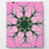 Plaque Photo Motif Motif Monogramme noir et rose joli (Devant)