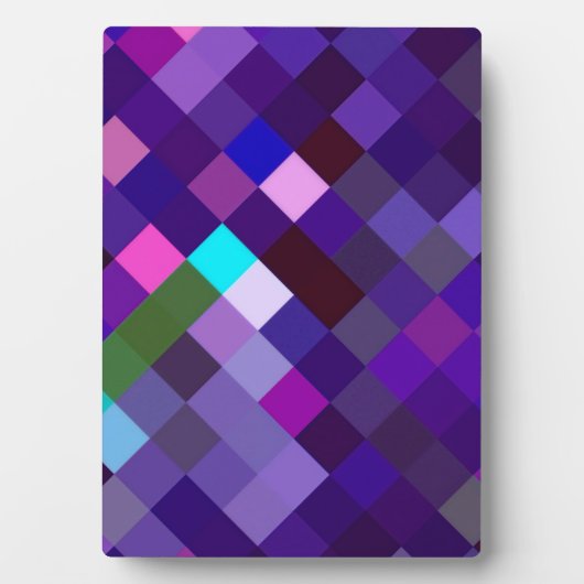 Plaque Photo Motif Pixelé - Violet (Devant)