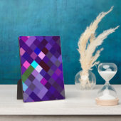Plaque Photo Motif Pixelé - Violet (Côté)
