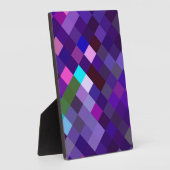 Plaque Photo Motif Pixelé - Violet (Côté)