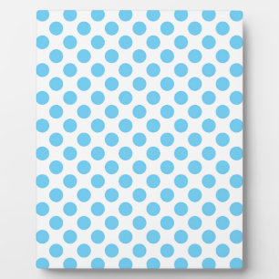 Plaque Photo Motif pois bleu et blanc