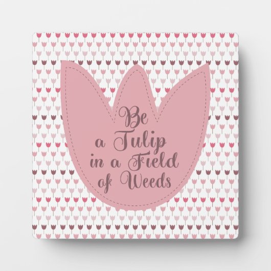Plaque Photo Motif simple de tulipe rose (Devant)