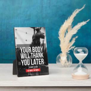 Plaque Photo Motivation de la salle de gym - Travailler dur