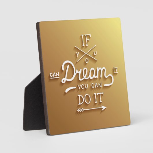 Plaque Photo Motivation de l'inspiration de rêve (Recto)