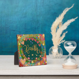 Plaque Photo Motivation Floral Coeurs Faith Inspirivity