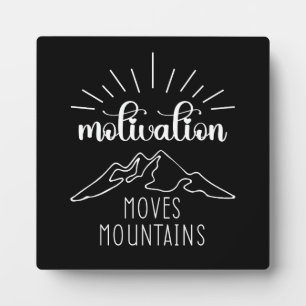Plaque Photo Motivation Moves Montagnes, Réussite Hustle Gym