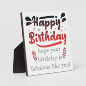 Plaque Photo Motivational Joyeux voeux d'anniversaire. (Recto)