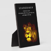 Plaque Photo Motivational Leadership Lion (Côté)