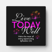 Plaque Photo MOtivational LIVE AUJOURD'HUI BIEN chrétien (Devant)