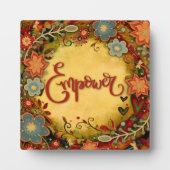 Plaque Photo Motivationnel Floral Jaune Empower Inspirivity (Devant)