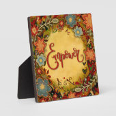 Plaque Photo Motivationnel Floral Jaune Empower Inspirivity (Recto)