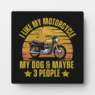 Plaque Photo Motocyclette de chien