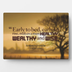 Plaque Photo Mots Motivationnels - Citation Benjamin Franklin