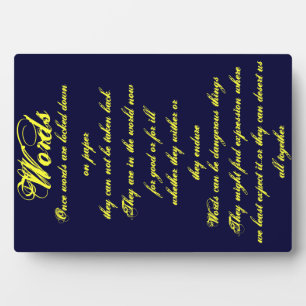 Plaque Photo Mots ...Plaque