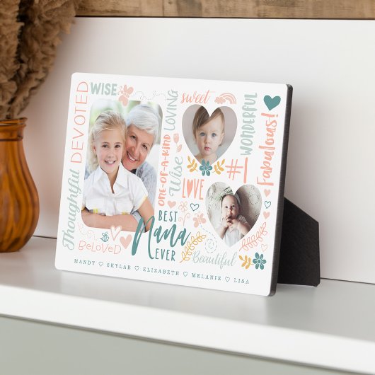 Plaque Photo Mots pour la meilleure grand-mère qui soit Collage