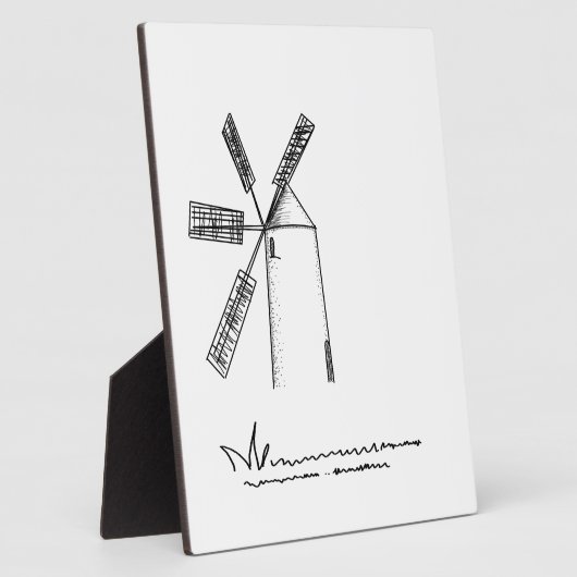 Plaque Photo moulin sur arrière - plan blanc (Côté)