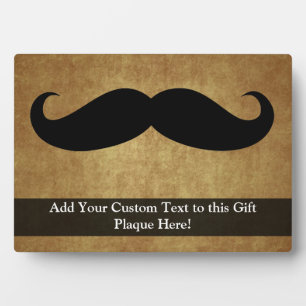 Plaque Photo Moustache vintage avec texte personnalisé