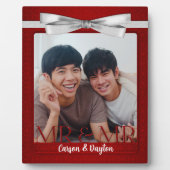 Plaque Photo Mr & Mr Gay Mariage Red Damask Photo (Devant)