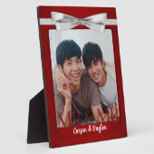 Plaque Photo Mr & Mr Gay Mariage Red Damask Photo (Côté)