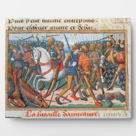 Plaque Photo Ms Fr 5054 f.11 La bataille d'Agincourt, 1415, pou (Devant)