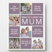 Plaque Photo Mum Things We Love About You Photo Collage (Devant)