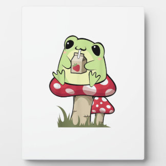 Plaque Photo Mushroom Frog Goblincore Mycology Creative Style