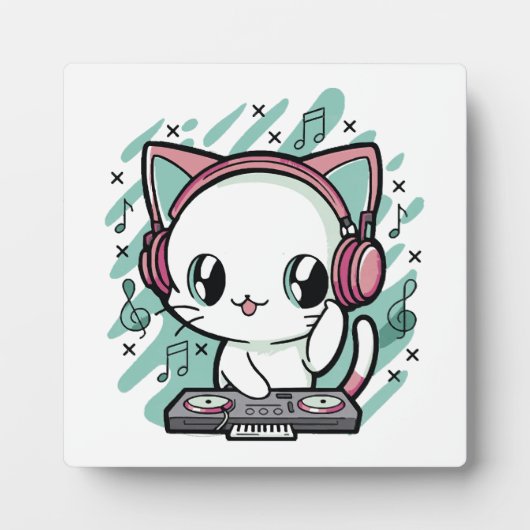 Plaque Photo musique de chat (Devant)