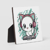 Plaque Photo musique de chat (Recto)