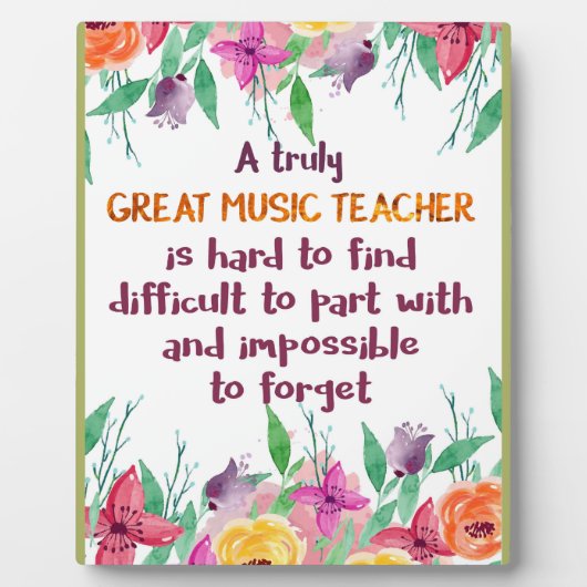 Plaque Photo Musique Enseignant Classe Décor Appréciation Cadea (Devant)