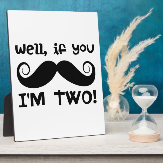Plaque Photo Mustache du 2e anniversaire (Côté)