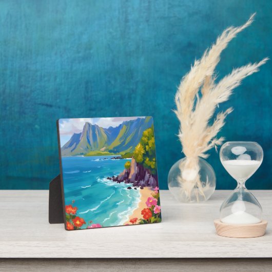 Plaque Photo Na Pali Coast Kauai Hawaii Coastline Peinture Art (Insitu)