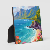 Plaque Photo Na Pali Coast Kauai Hawaii Coastline Peinture Art (Recto)