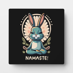 Plaque Photo namaste lapin yoga lapin méditation