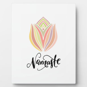 Plaque Photo Namaste Lotus Flower Tablett