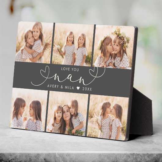Plaque Photo Nan Modern Heart Script Photo Collage Love