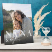 Plaque Photo Nana & Grandchild Script Name Photo Keepsaké (Côté)