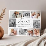 Plaque Photo Nana Grateful pour chaque instant Collage photo<br><div class="desc">Capturez des souvenirs chéris et honorez votre incroyable Nana avec notre photo-collage personnalisé "Grateful for Every Moment" plaque nana. Customisez cette magnifique photo plaque de tenue avec 8 de vos photos préférées, joliment présenté 4 en couleur et 4 en noir et blanc intemporel. Caractéristiques "Nana" type de script de coeur...</div>