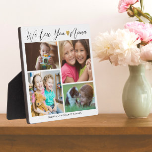 Plaque Photo Nana We Love You   Collage photo de Grandkids 4