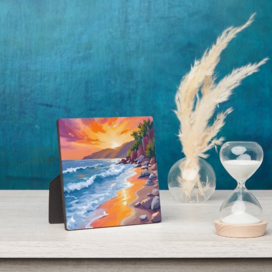 Plaque Photo Napili Bay Sunset Maui Hawaii Peinture Art (Insitu)