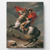 Plaque Photo Napoléon à cheval, bataille du col Saint-Bernard (Devant)